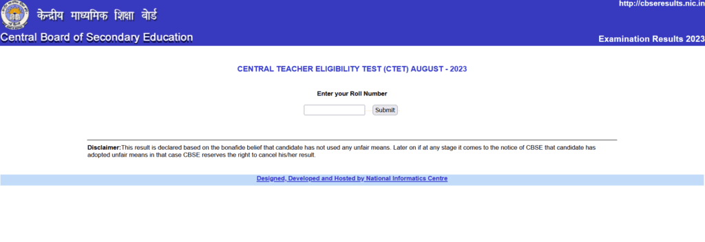 CTET Result 2023