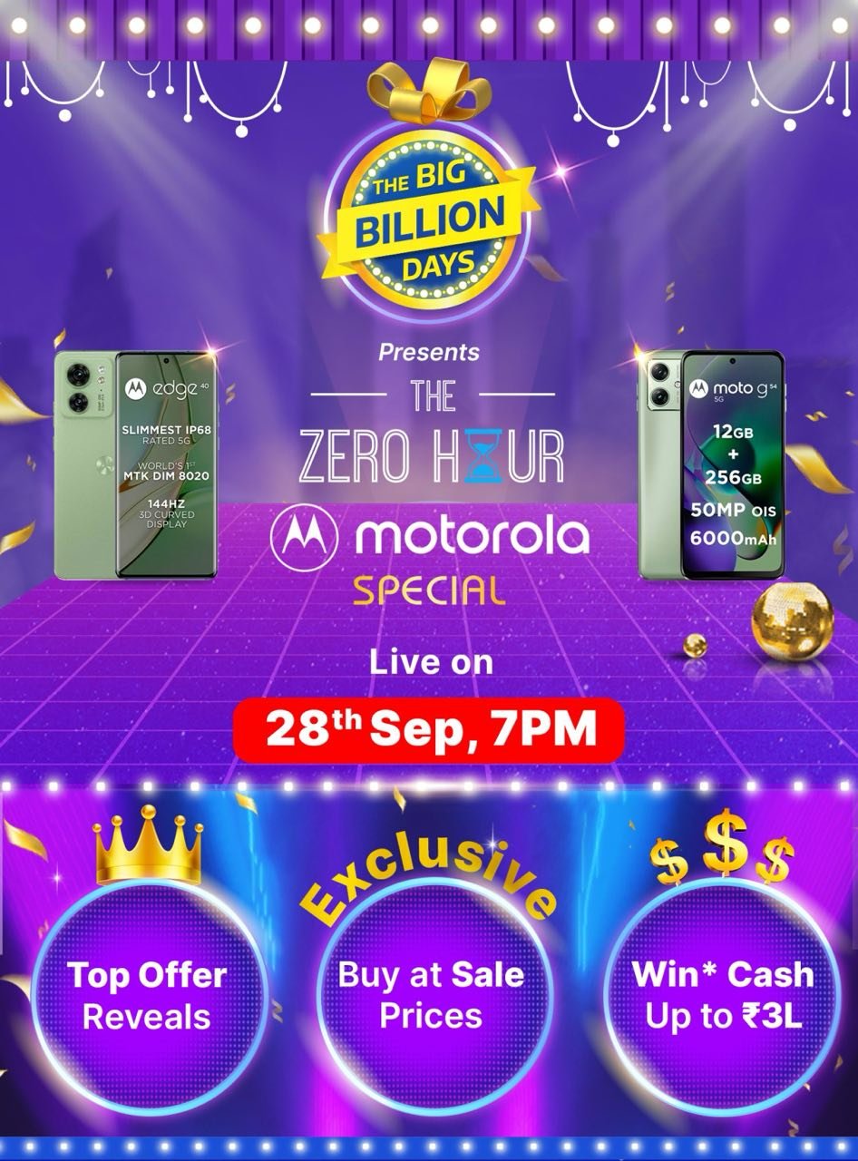 Motorola special sale on Flipkart today at 7:00 PM