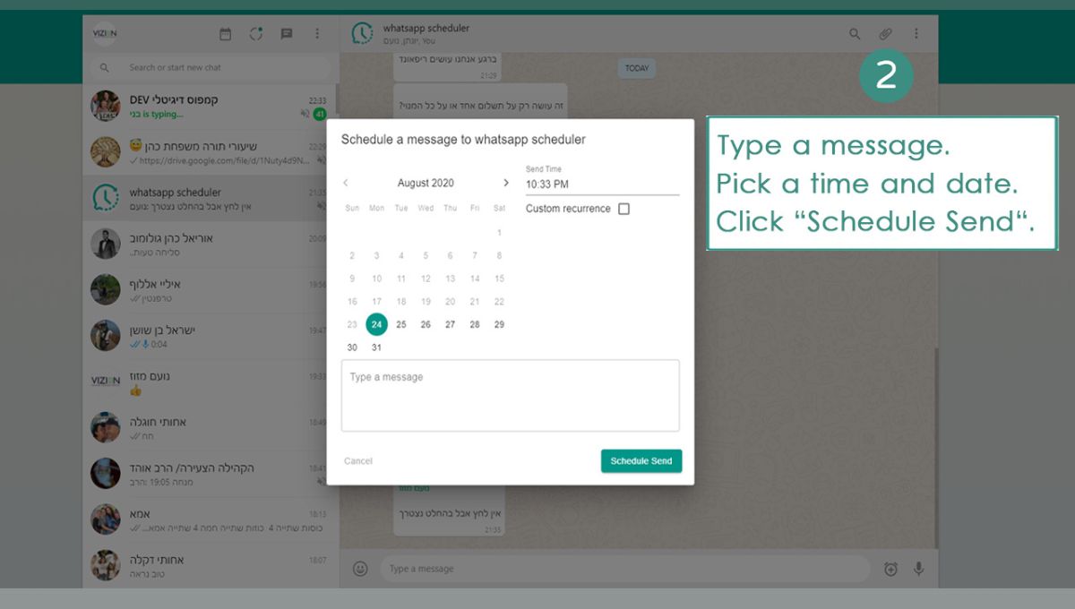 WhatsApp Web Scheduler